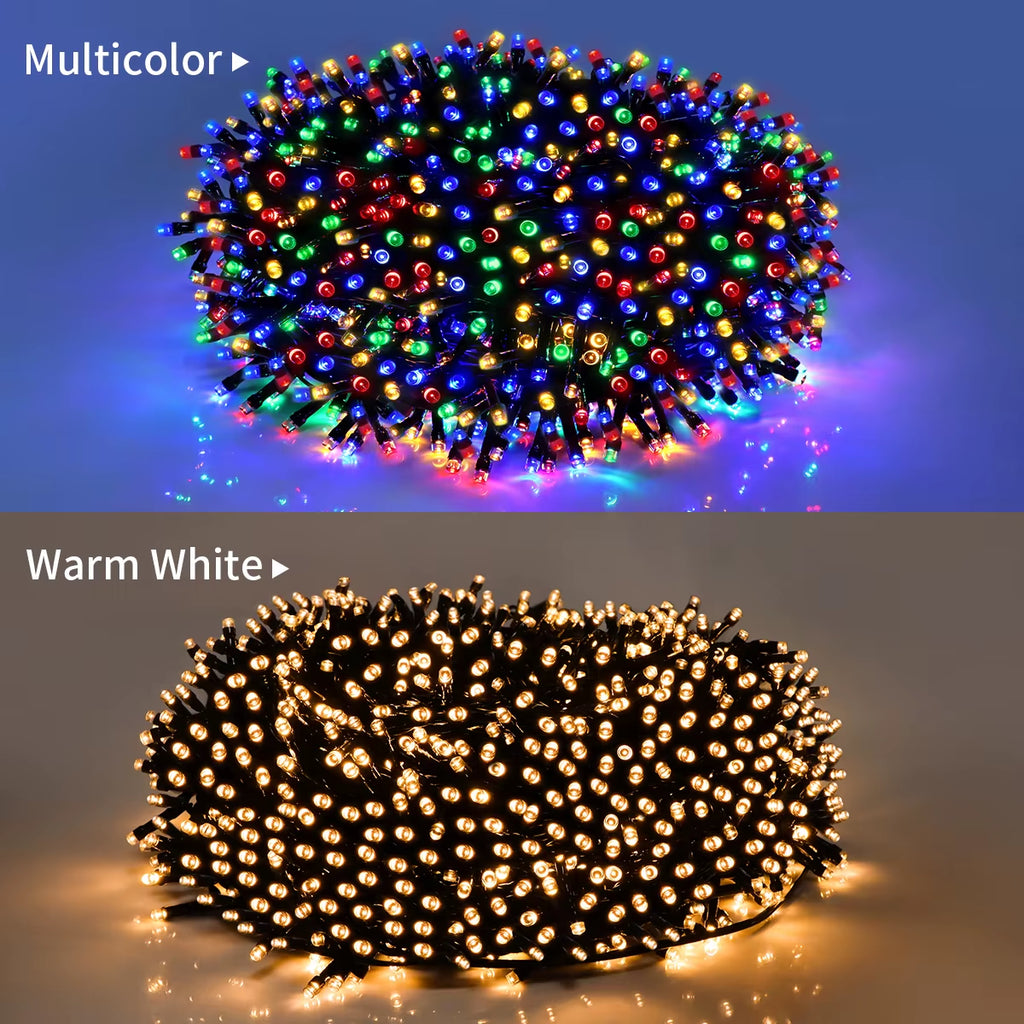 10M-100M Fairy Lights LED String Garland Christmas Light Waterproof Outdoor Indoor for Tree Street Wedding Party 2024 Decoration