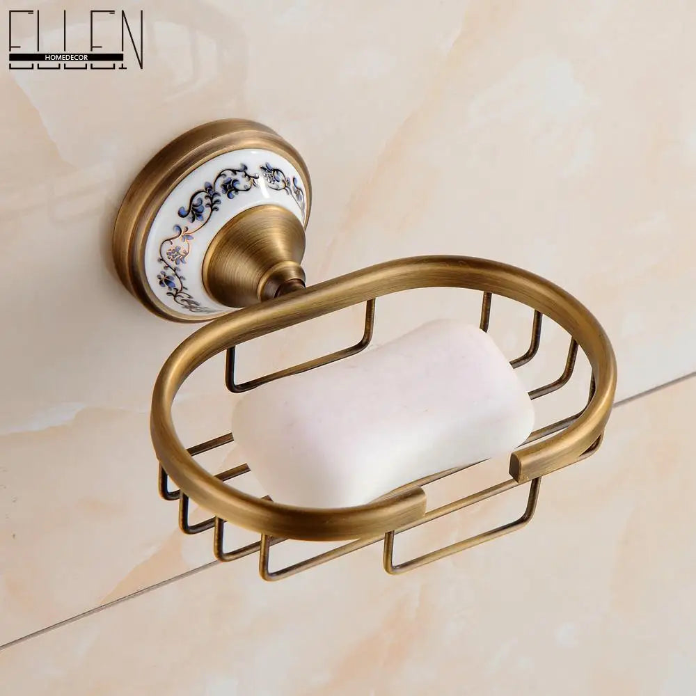 Antique Bronze Bathroom Accessories Sets Towel Shelf Towel Holder Toilet Paper Holder Rove Hook Ceramic Bathroom Products EL3100
