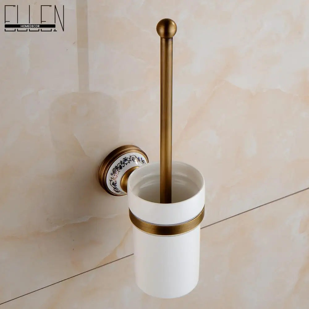 Antique Bronze Bathroom Accessories Sets Towel Shelf Towel Holder Toilet Paper Holder Rove Hook Ceramic Bathroom Products EL3100