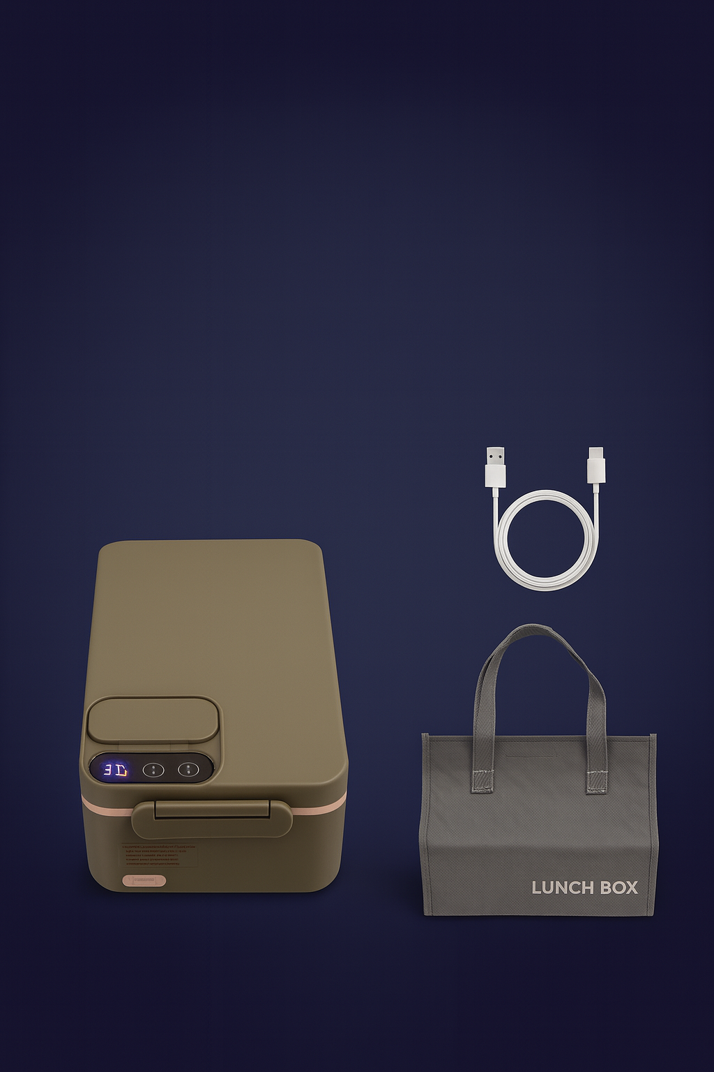 Heated Lunch Box  Electric Lunch Box   Self Heating Lunch Box  Cordless Rechargeable 304 Food-Grade Stainless Steel 1L  B