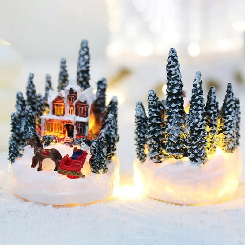 Christmas Decorations LED Night Lights Luminous Landscape House Children'S Gift Christmas New Year Ornaments Festival Lighting