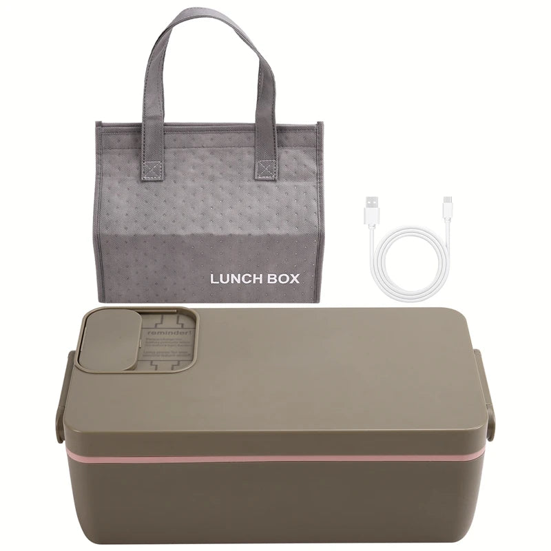 Heated Lunch Box  Electric Lunch Box   Self Heating Lunch Box  Cordless Rechargeable 304 Food-Grade Stainless Steel 1L  B