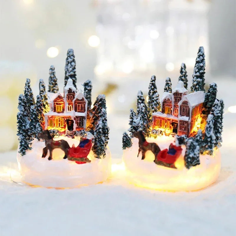 Christmas Decorations LED Night Lights Luminous Landscape House Children'S Gift Christmas New Year Ornaments Festival Lighting