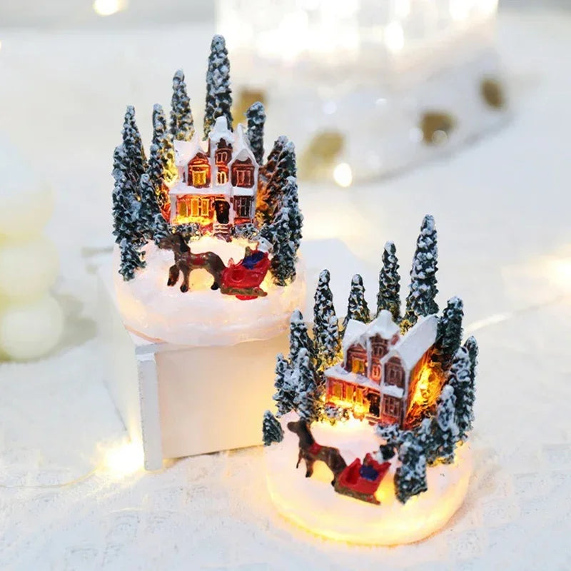 Christmas Decorations LED Night Lights Luminous Landscape House Children'S Gift Christmas New Year Ornaments Festival Lighting