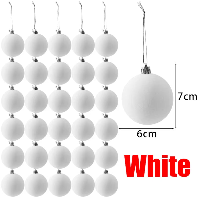 6Cm Wine Red Velvet Christmas Balls for Xmas Tree Flocked Xmas Ball Hanging Pendents Navidad Festival Party Home Decor Supplies